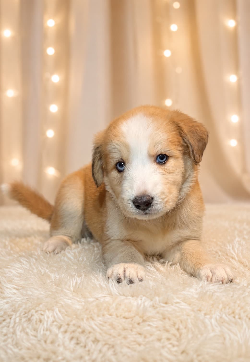 Goberian puppy Honey — a Golden Husky mix (Golden Retriever × Siberian Husky) raised near Tampa, Central Florida